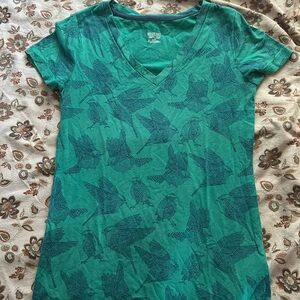 Teal bird shirt